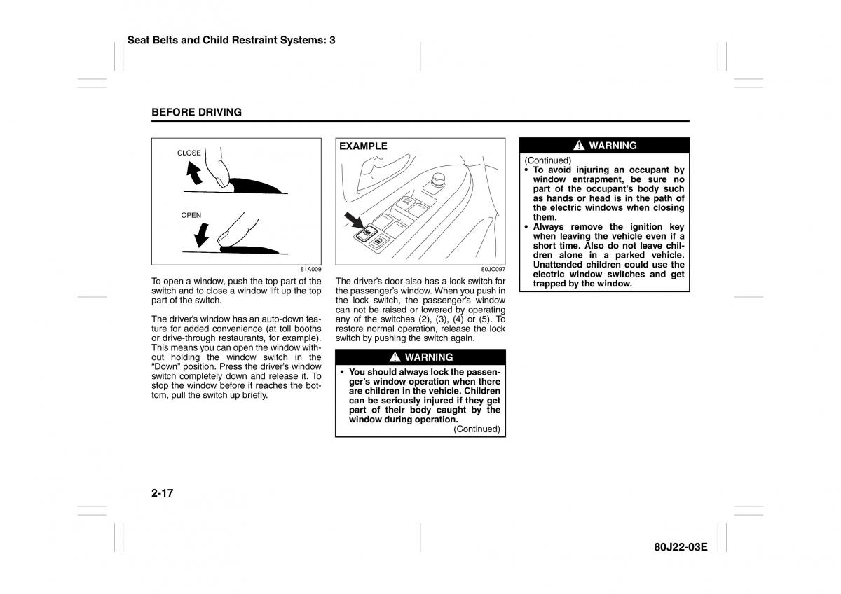 Suzuki SX4 owners manual / page 30