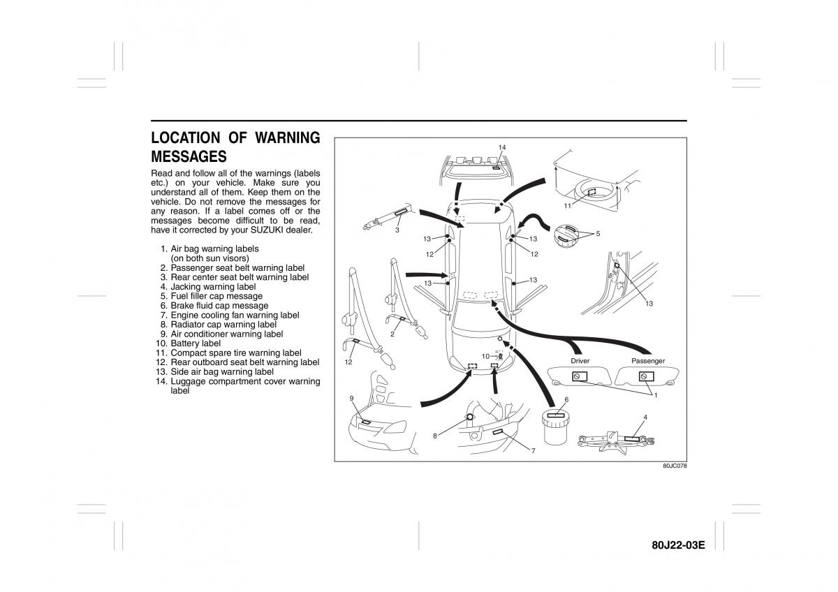 Suzuki SX4 owners manual / page 6