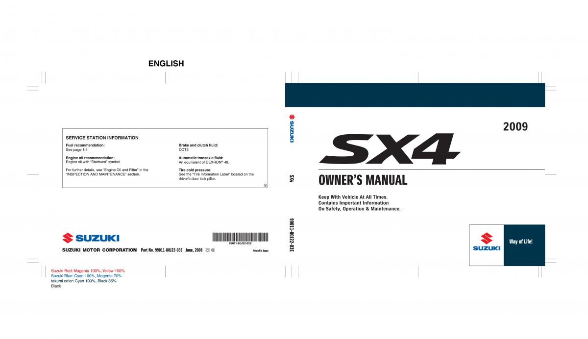 Suzuki SX4 owners manual / page 1