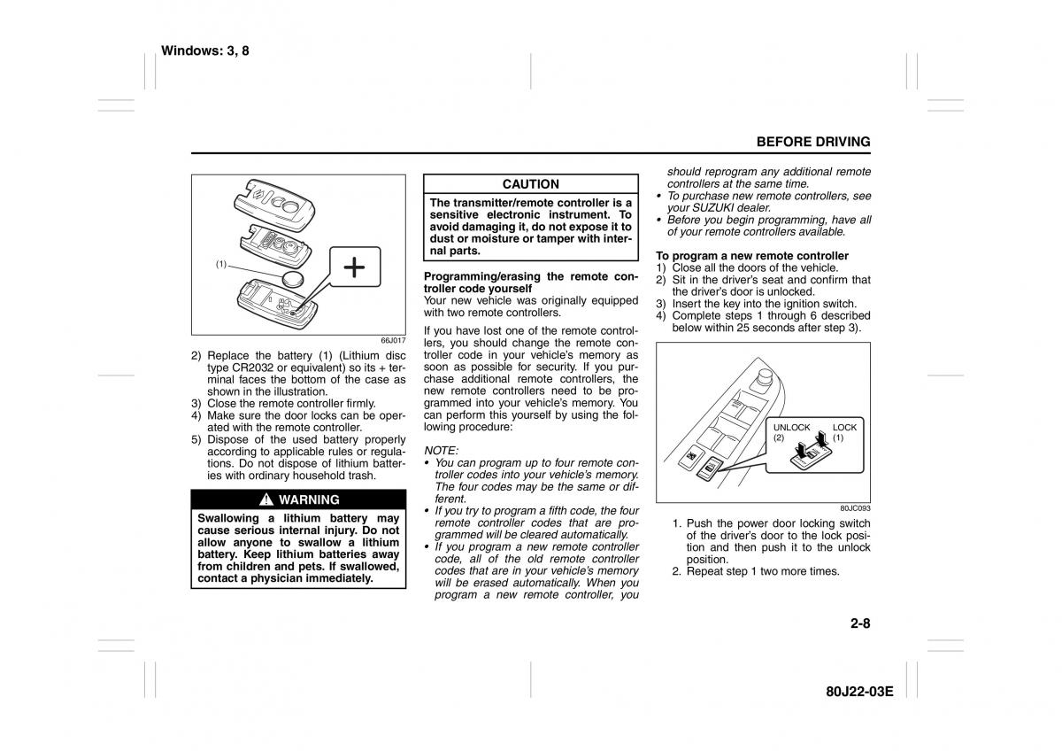Suzuki SX4 owners manual / page 21