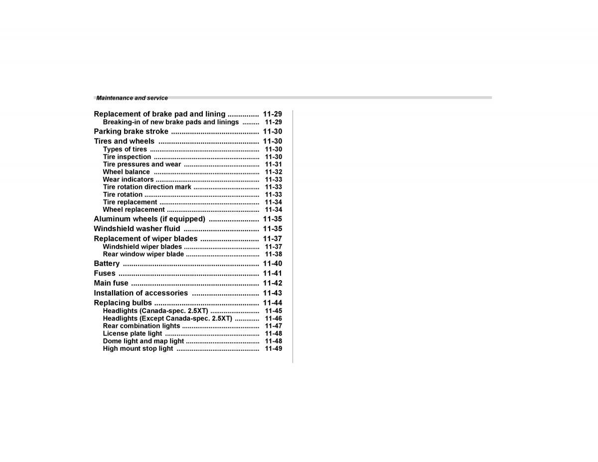 Subaru Forester I 1 owners manual / page 275