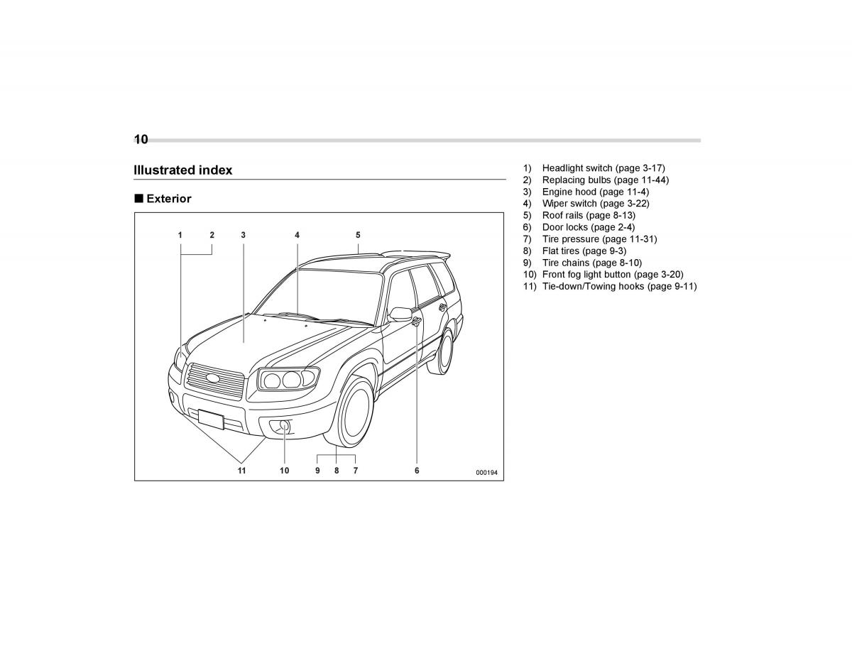 Subaru Forester I 1 owners manual / page 13
