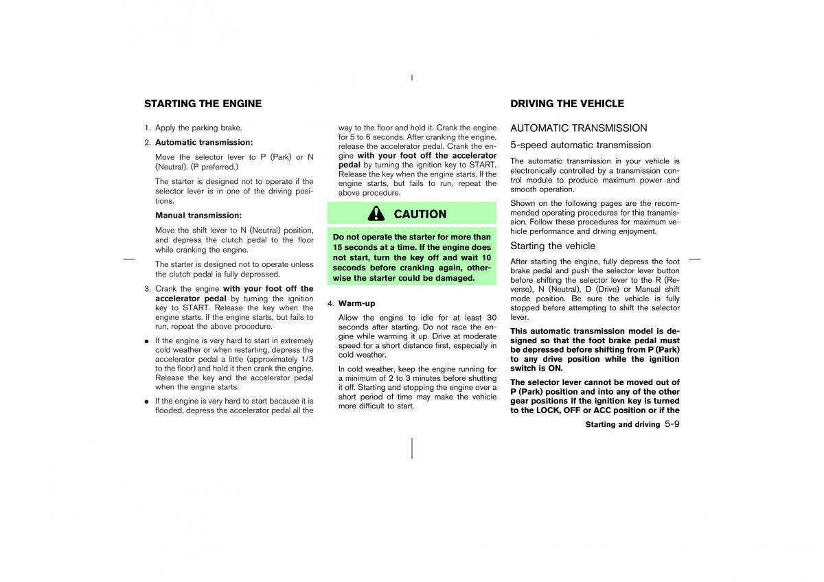 Nissan 350Z Fairlady Z owners manual / page 178