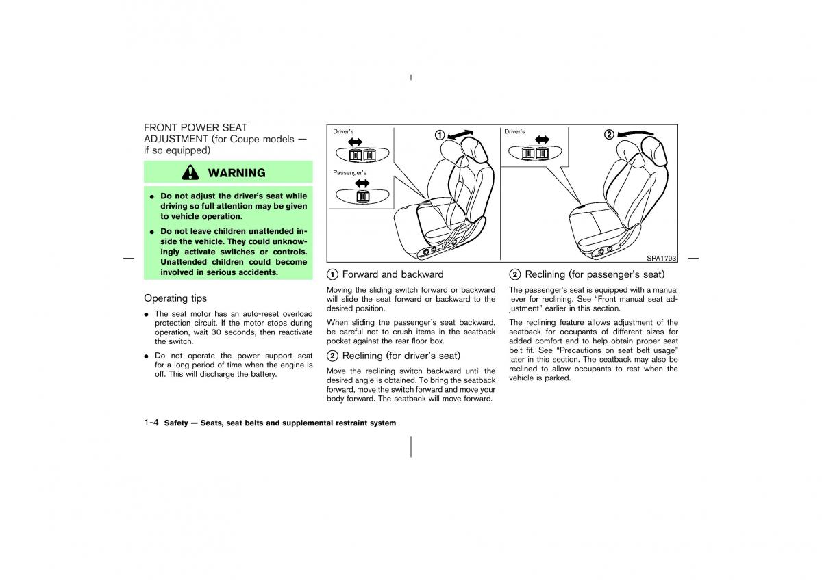 manual  Nissan 350Z Fairlady Z owners manual / page 21