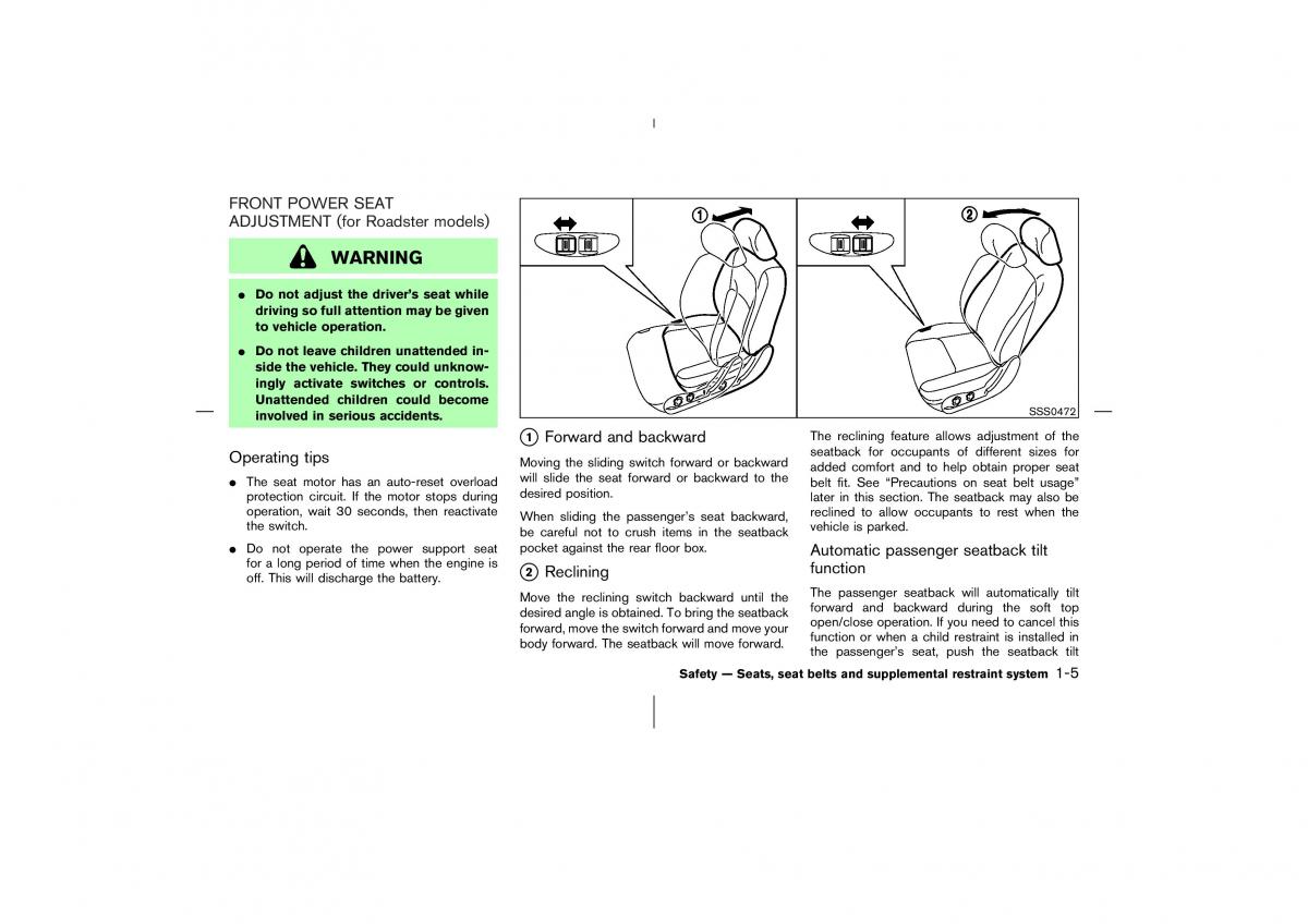 Nissan 350Z Fairlady Z owners manual / page 22