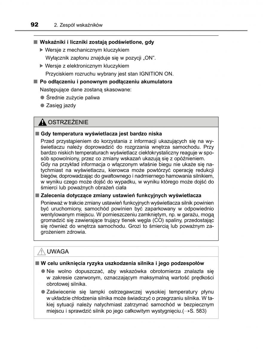 Toyota Corolla XI 11 E160 instrukcja obslugi / page 92