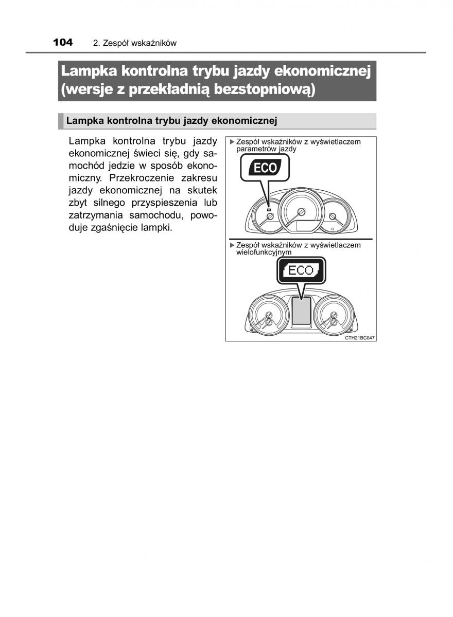 Toyota Corolla XI 11 E160 instrukcja obslugi / page 104