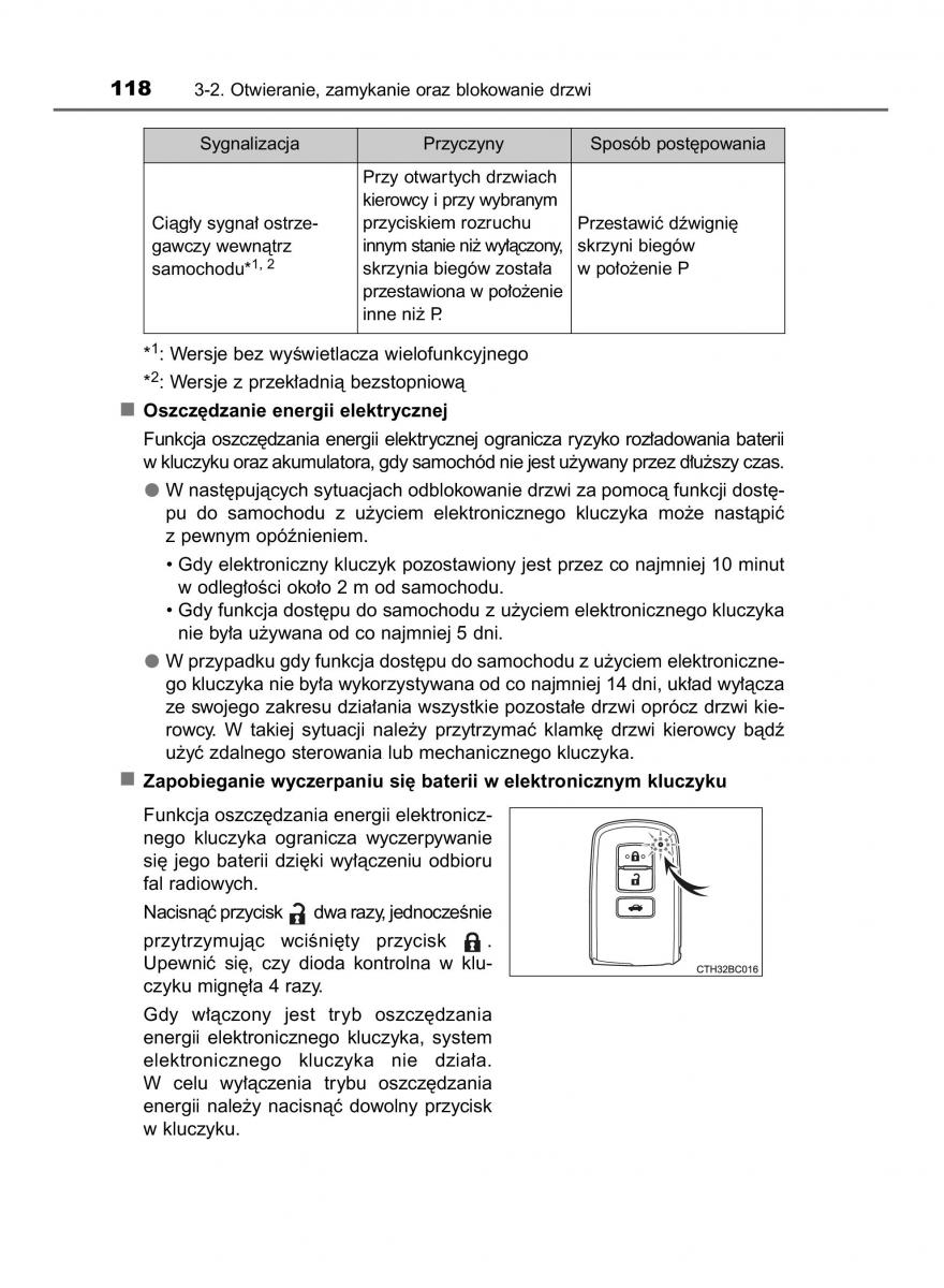 Toyota Corolla XI 11 E160 instrukcja obslugi / page 118