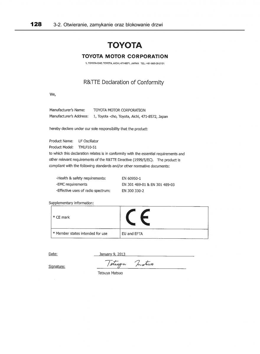 Toyota Corolla XI 11 E160 instrukcja obslugi / page 128