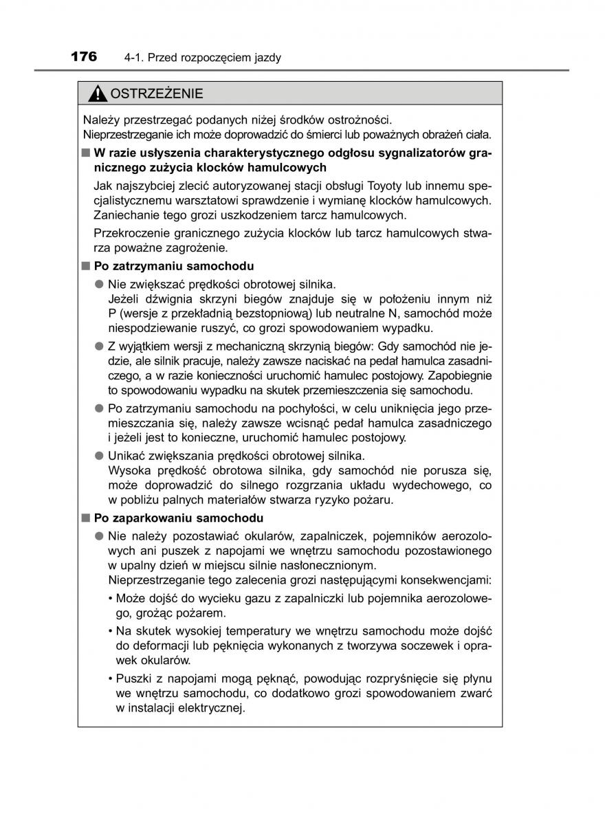 Toyota Corolla XI 11 E160 instrukcja obslugi / page 176