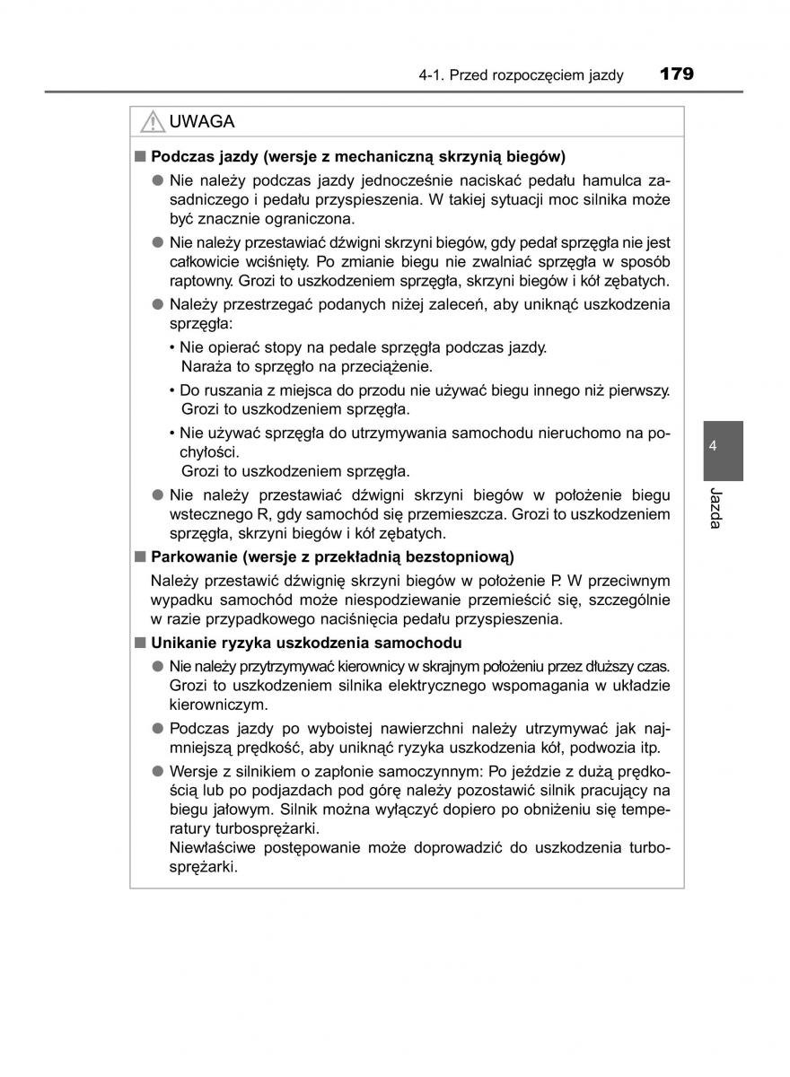Toyota Corolla XI 11 E160 instrukcja obslugi / page 179