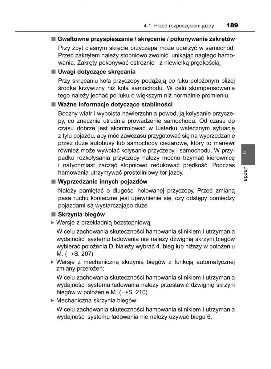 Toyota Corolla XI 11 E160 instrukcja obslugi / page 189