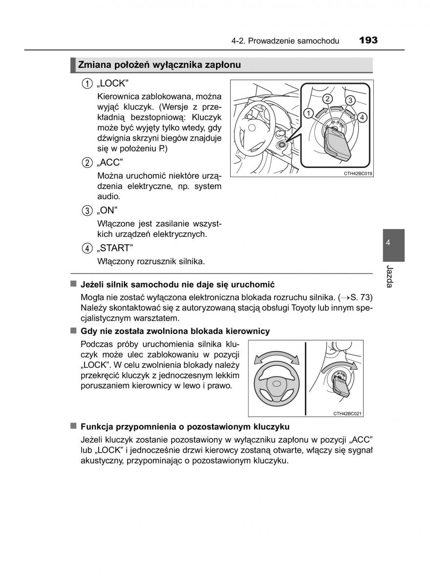 Toyota Corolla XI 11 E160 instrukcja obslugi / page 193