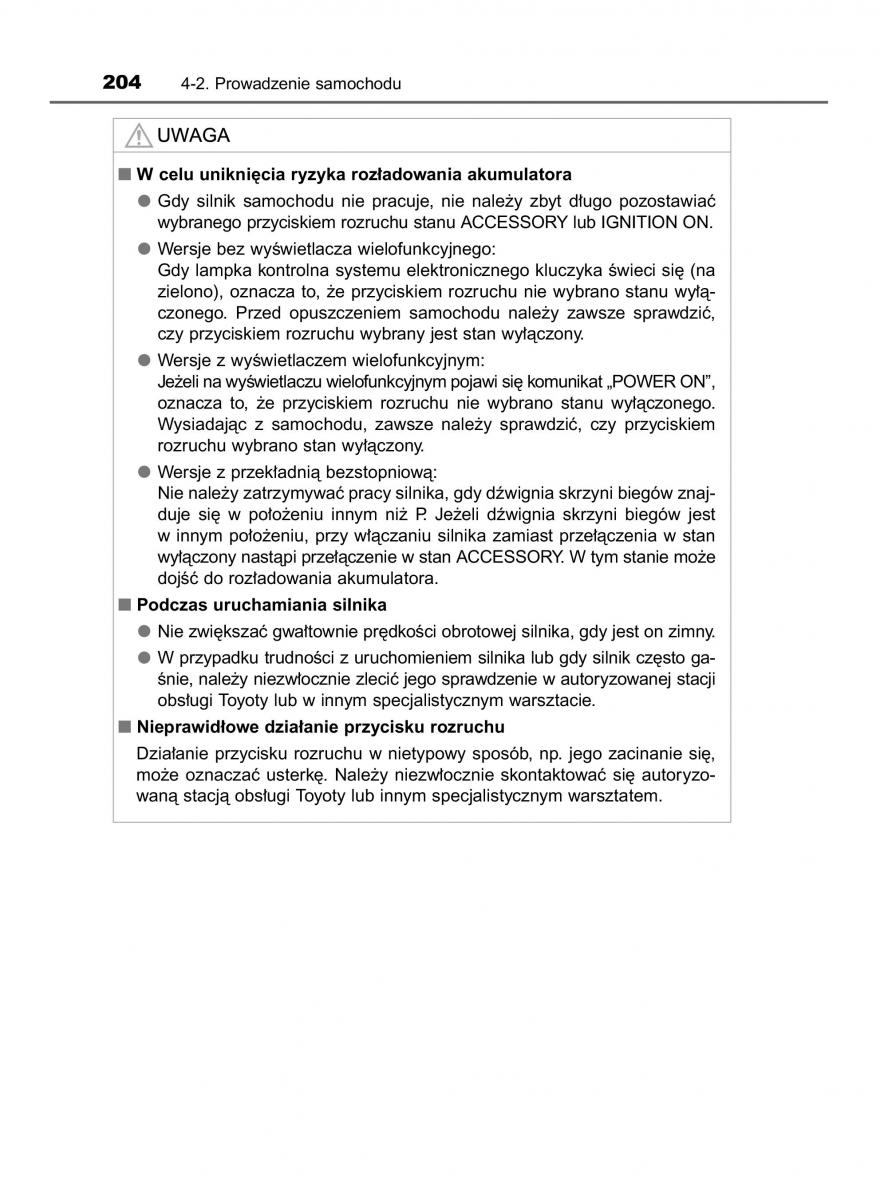Toyota Corolla XI 11 E160 instrukcja obslugi / page 204