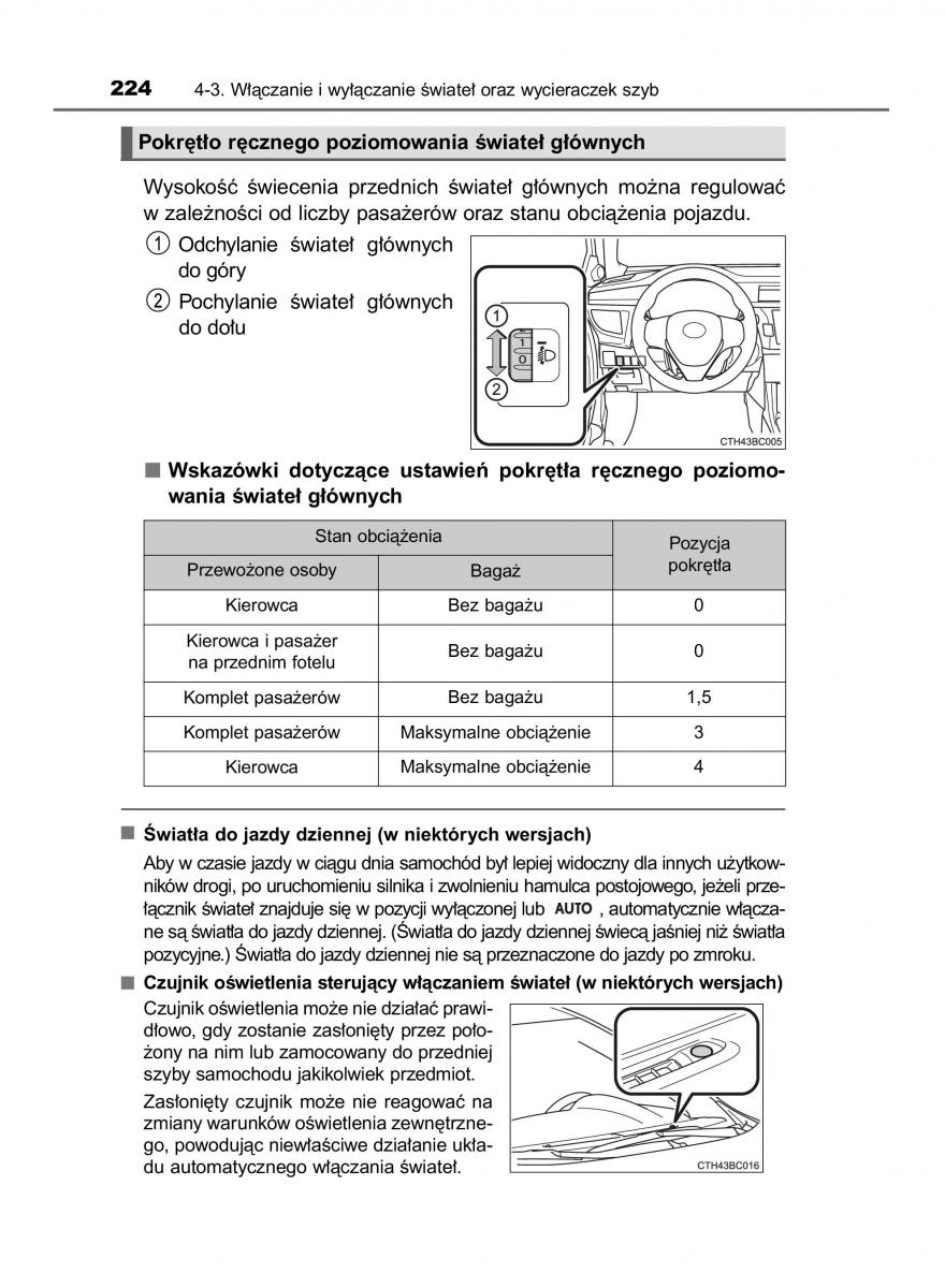 Toyota Corolla XI 11 E160 instrukcja obslugi / page 224