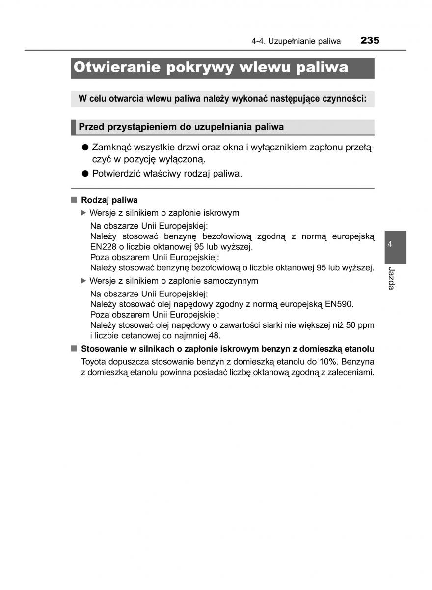 Toyota Corolla XI 11 E160 instrukcja obslugi / page 235