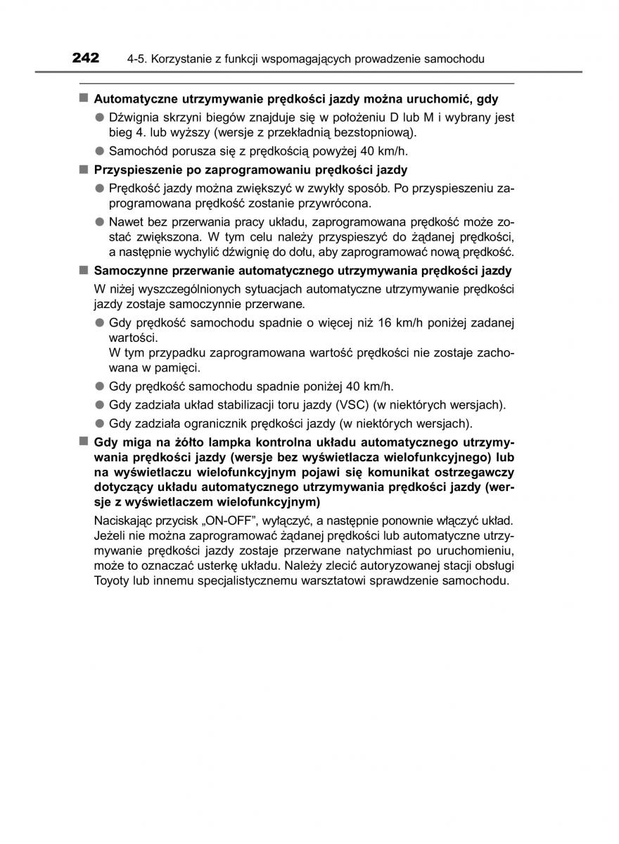 Toyota Corolla XI 11 E160 instrukcja obslugi / page 242