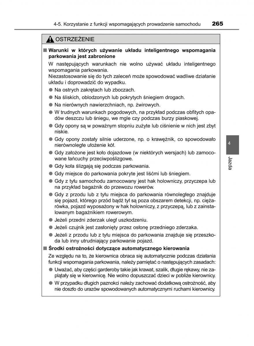 Toyota Corolla XI 11 E160 instrukcja obslugi / page 265