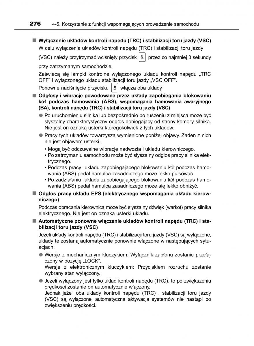 Toyota Corolla XI 11 E160 instrukcja obslugi / page 276