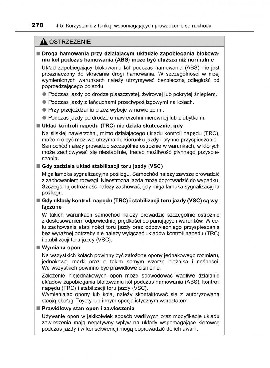 Toyota Corolla XI 11 E160 instrukcja obslugi / page 278