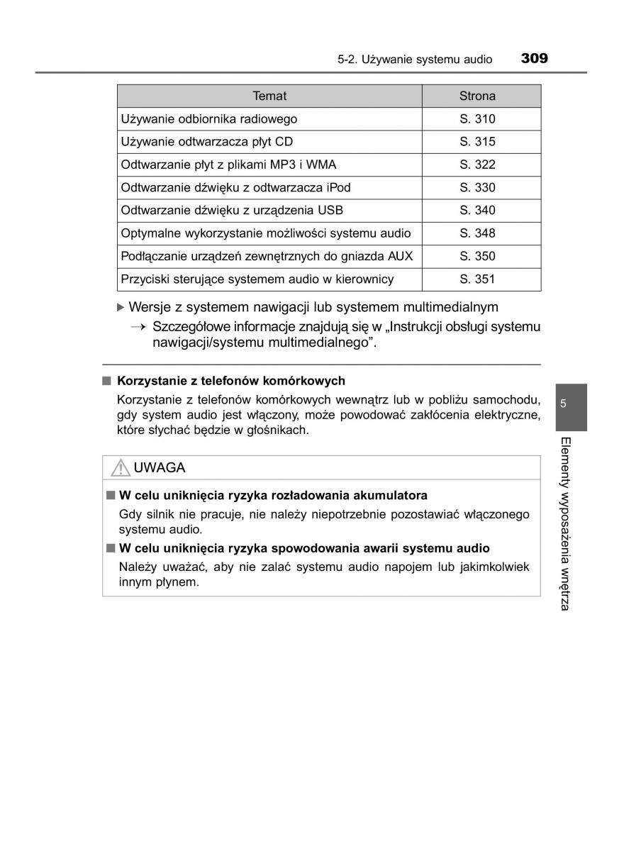 Toyota Corolla XI 11 E160 instrukcja obslugi / page 309