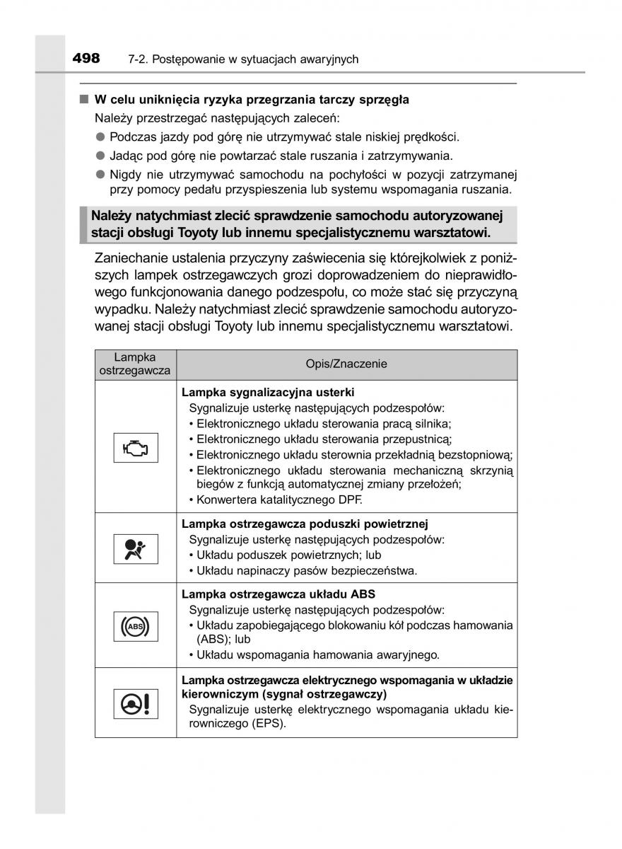 Toyota Corolla XI 11 E160 instrukcja obslugi / page 498
