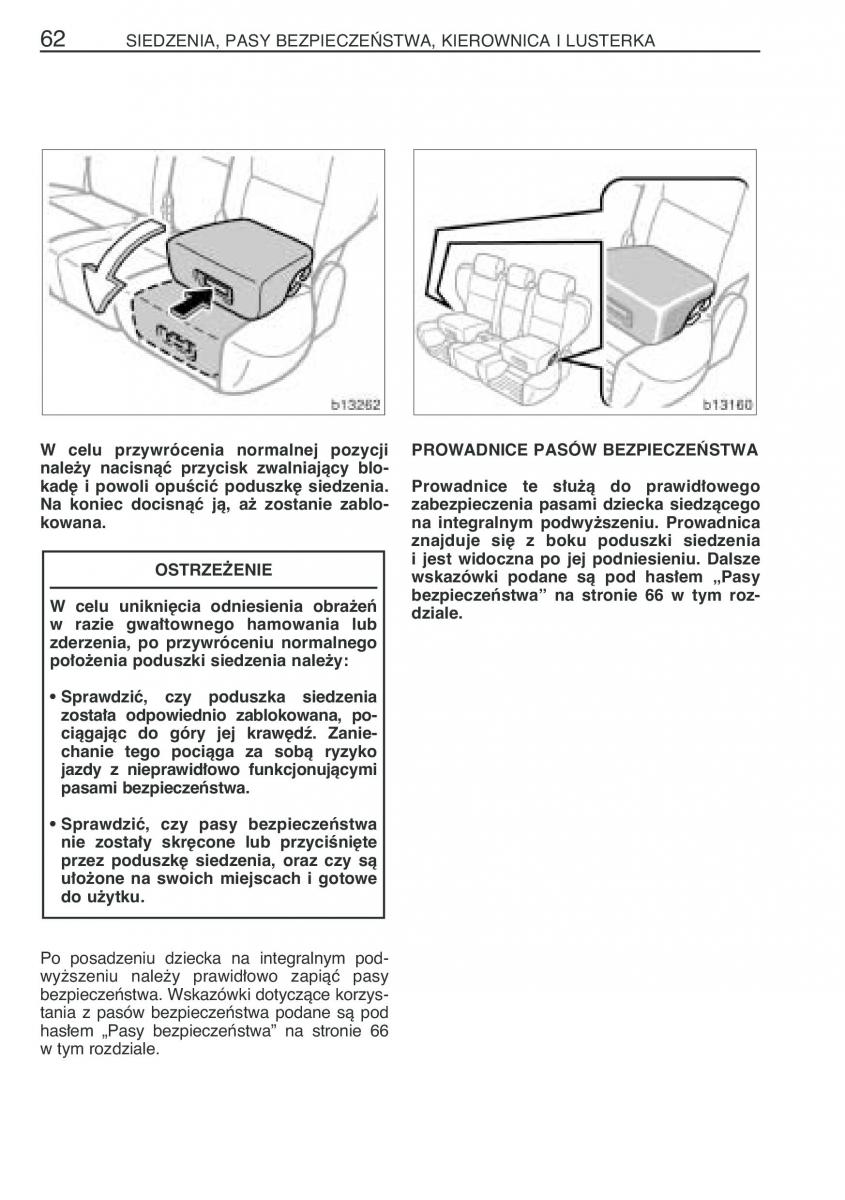 Toyota Corolla Verso I 1 instrukcja obslugi / page 69