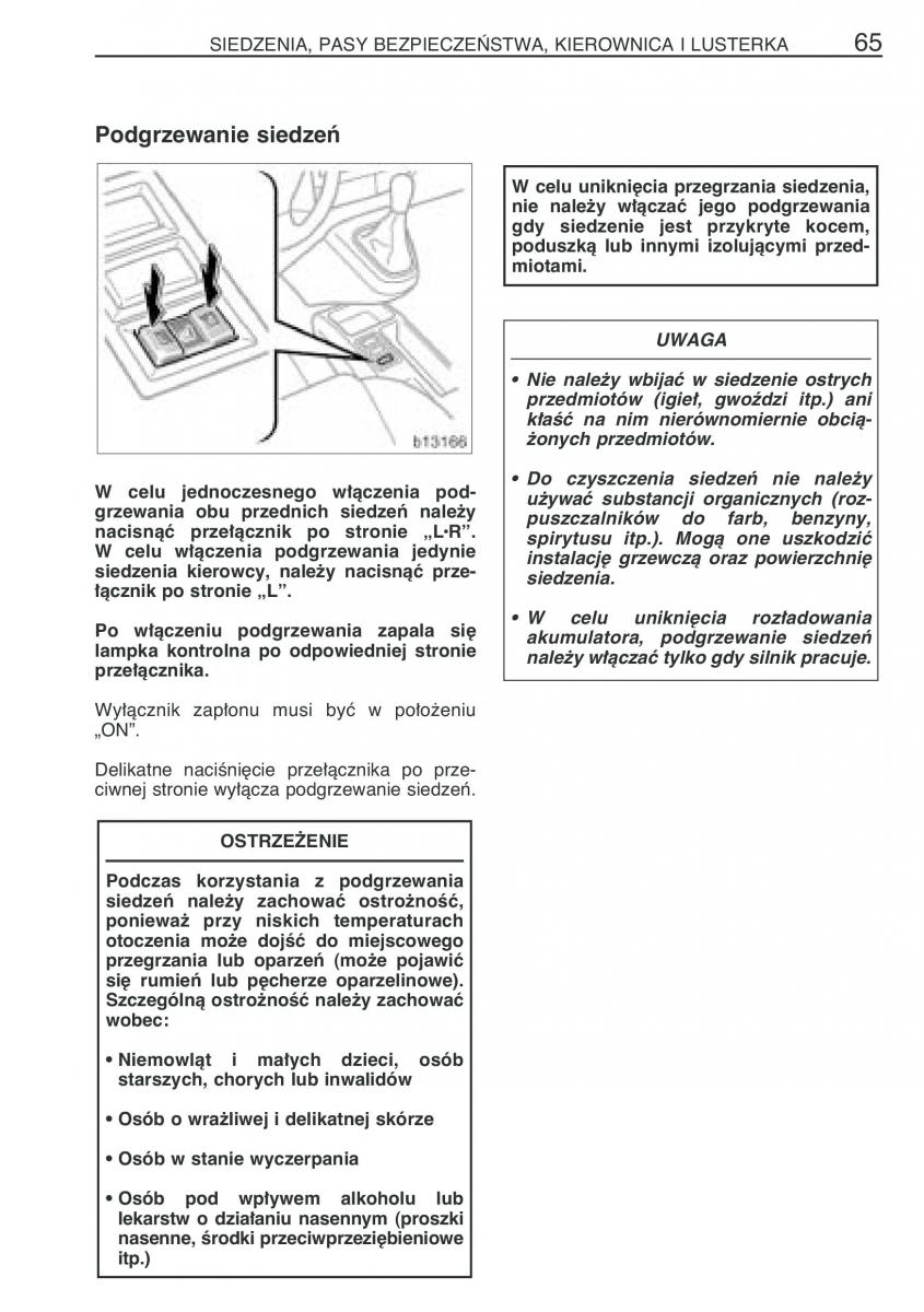 Toyota Corolla Verso I 1 instrukcja obslugi / page 72