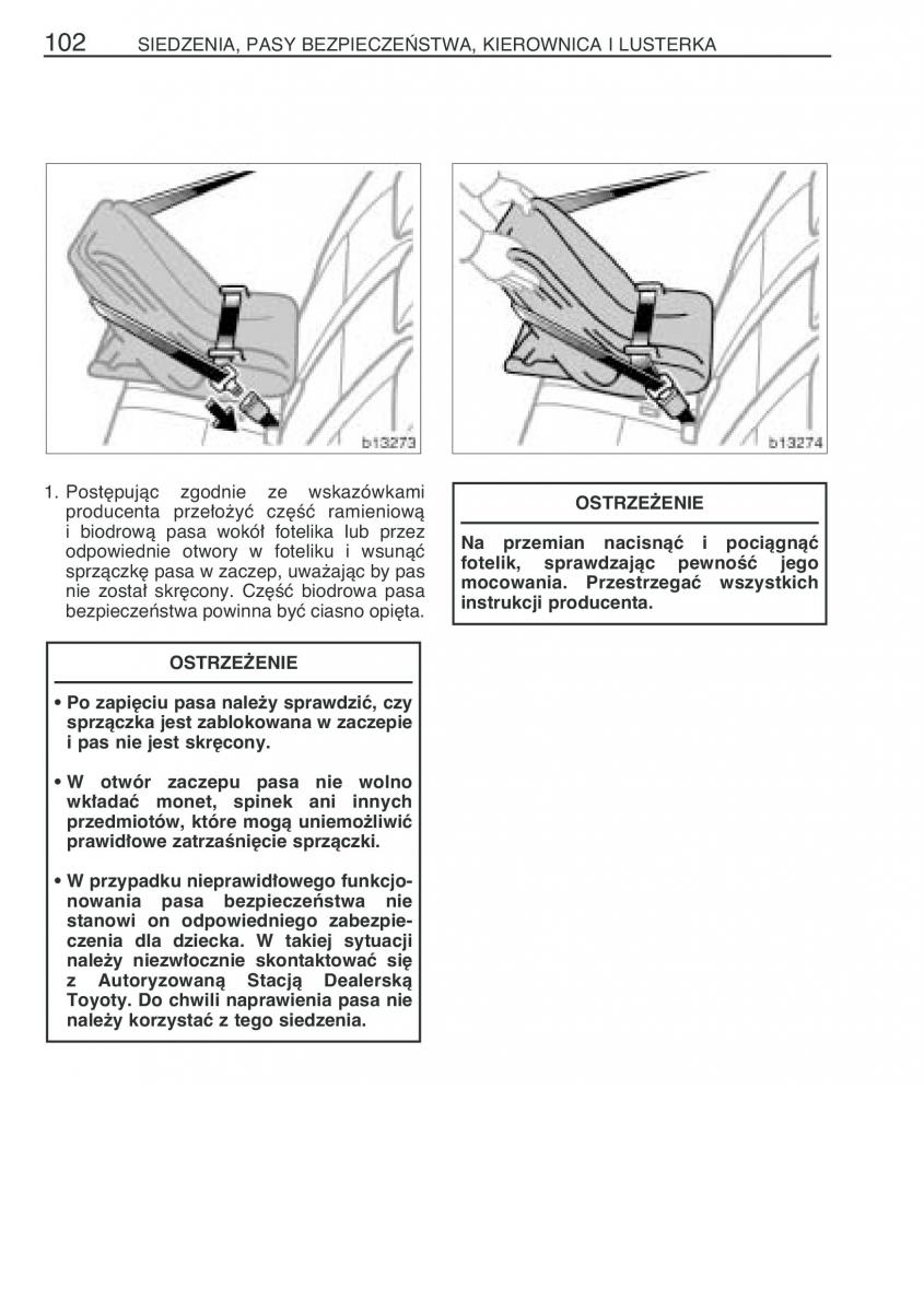 Toyota Corolla Verso I 1 instrukcja obslugi / page 109