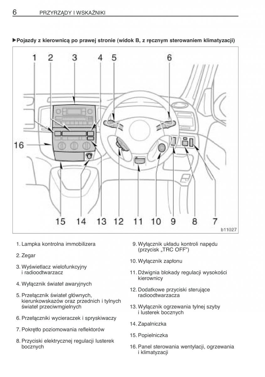 manual  Toyota Corolla Verso I 1 instrukcja / page 13