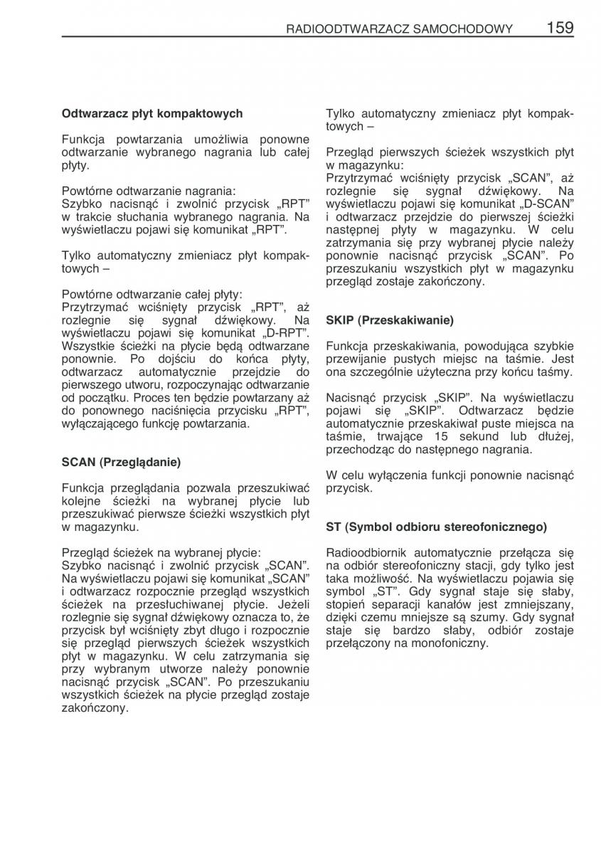 Toyota Corolla Verso I 1 instrukcja obslugi / page 166