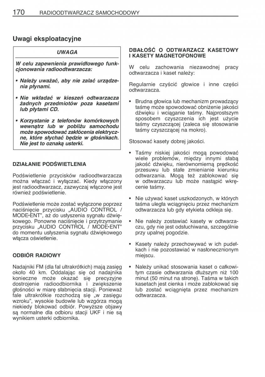 Toyota Corolla Verso I 1 instrukcja obslugi / page 177