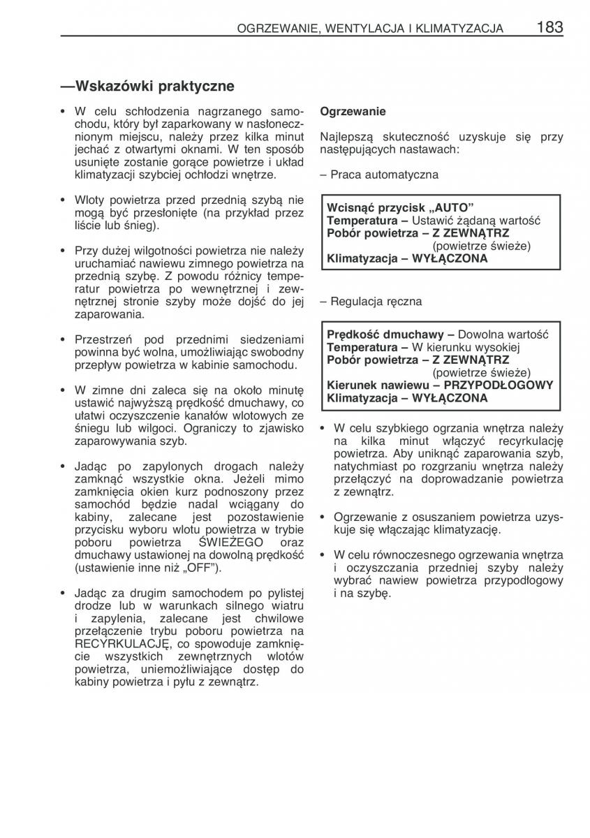 Toyota Corolla Verso I 1 instrukcja obslugi / page 190