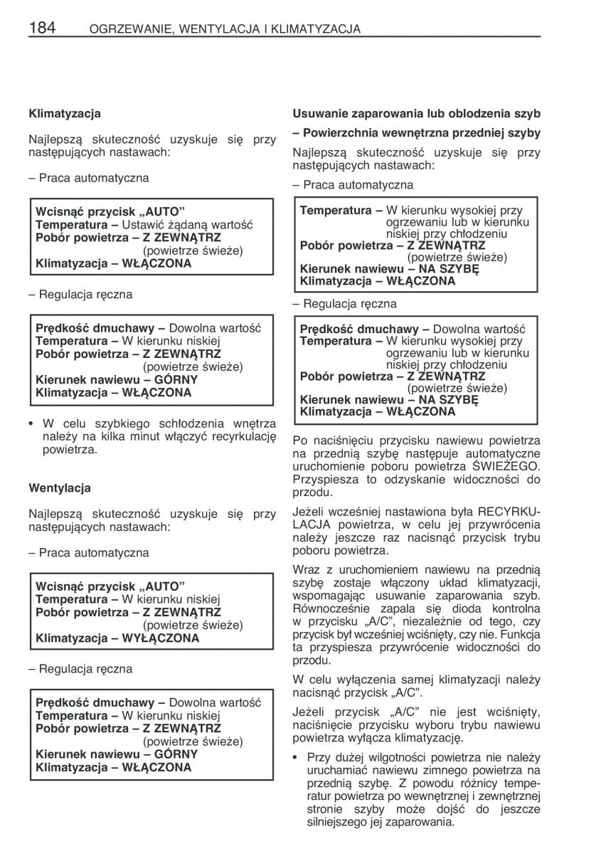 Toyota Corolla Verso I 1 instrukcja obslugi / page 191
