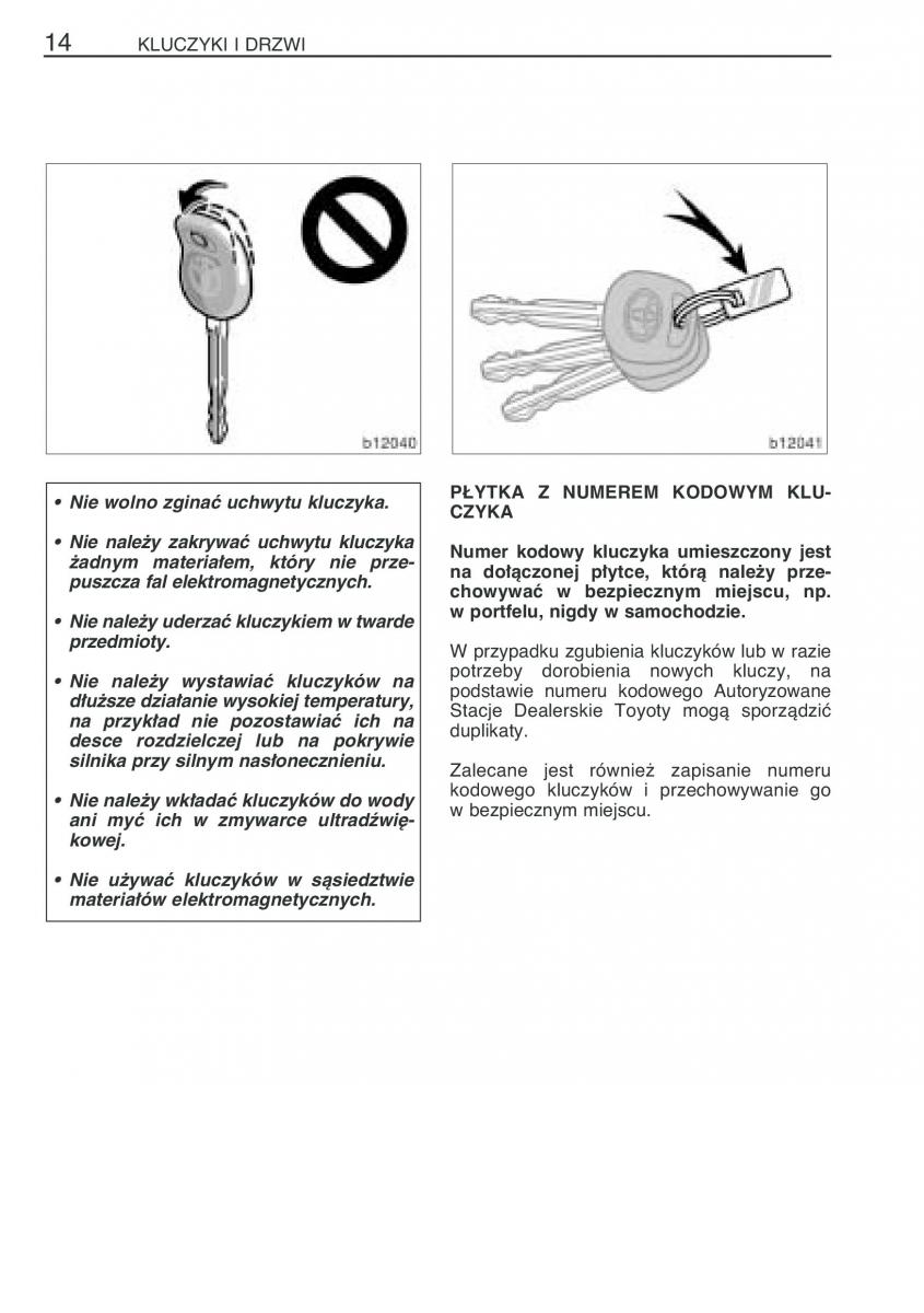 manual  Toyota Corolla Verso I 1 instrukcja / page 21