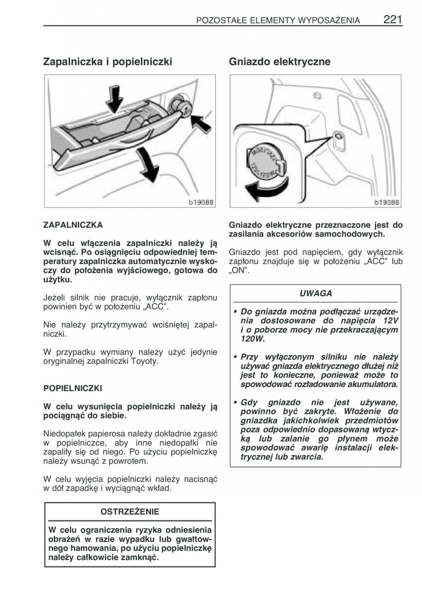 Toyota Corolla Verso I 1 instrukcja obslugi / page 228