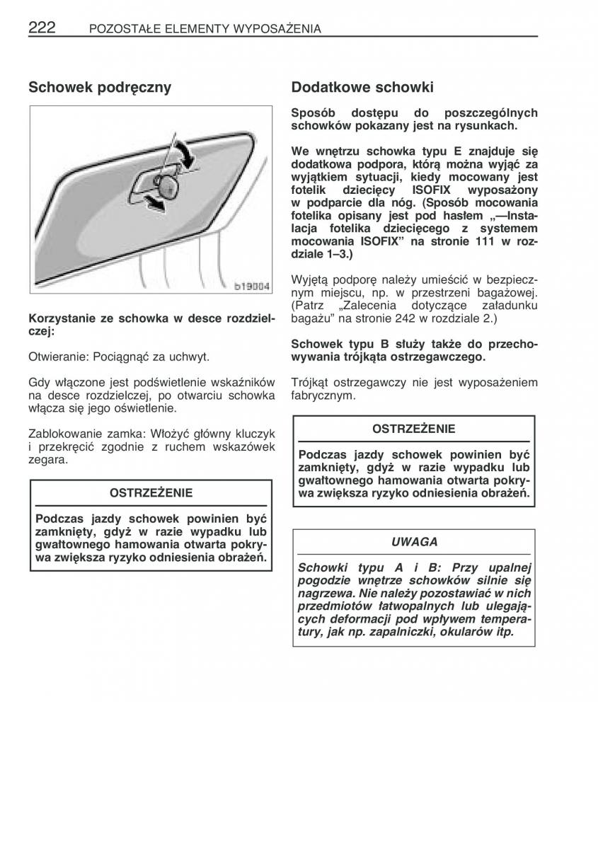 Toyota Corolla Verso I 1 instrukcja obslugi / page 229