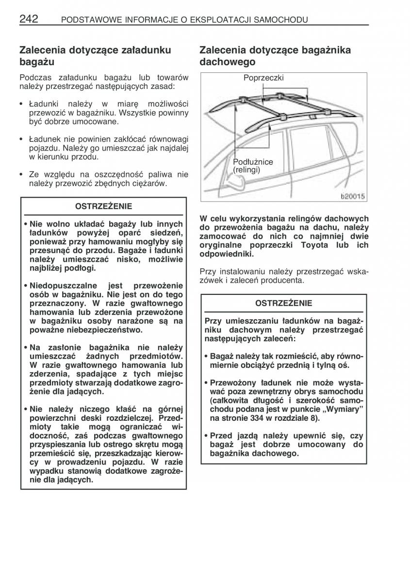 Toyota Corolla Verso I 1 instrukcja obslugi / page 249