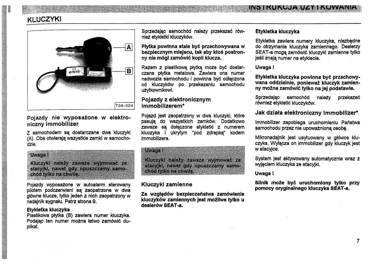 manual  Seat Toledo I 1 instrukcja / page 10