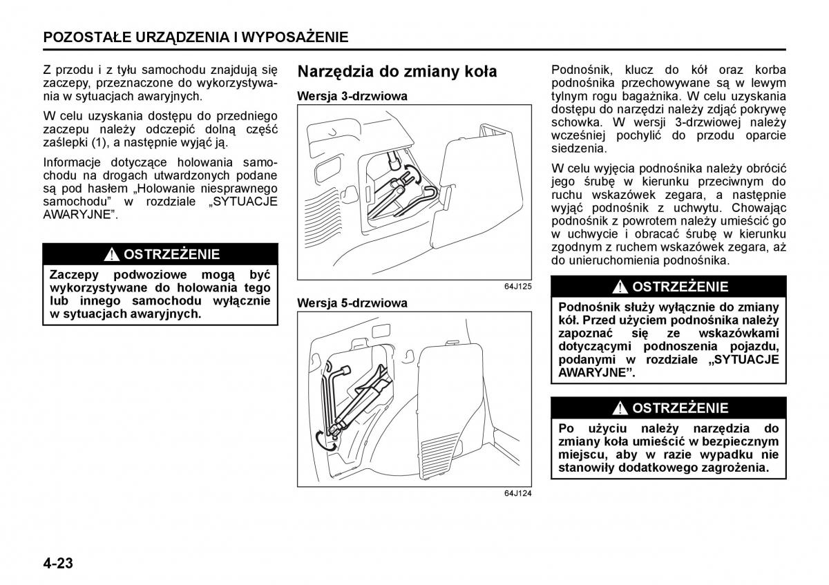 Suzuki Grand Vitara II 2 instrukcja obslugi / page 126