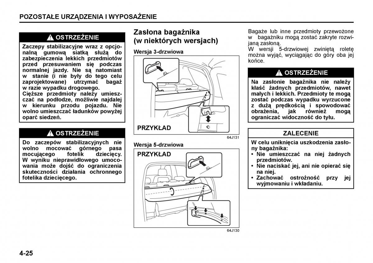 Suzuki Grand Vitara II 2 instrukcja obslugi / page 128