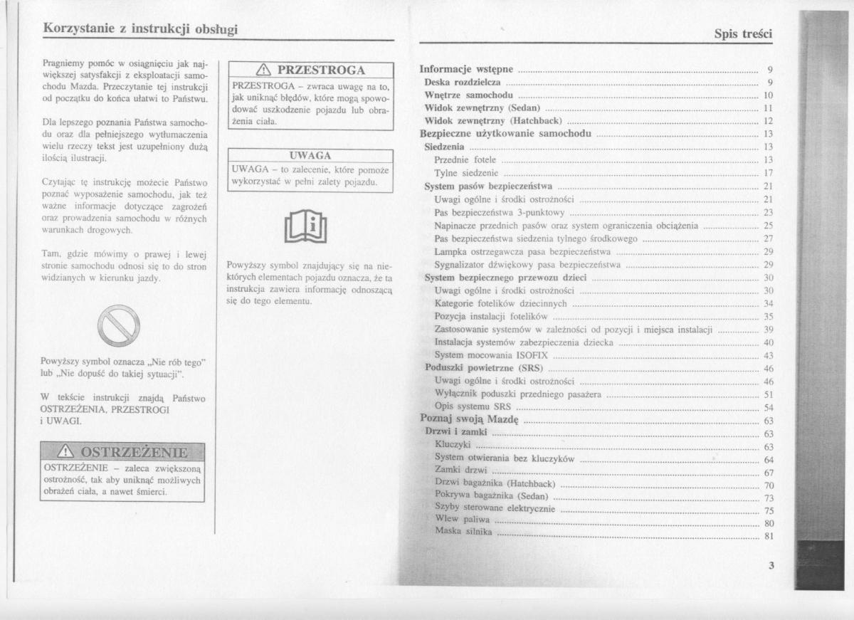 manual  Mazda 3 I 1 instrukcja / page 3