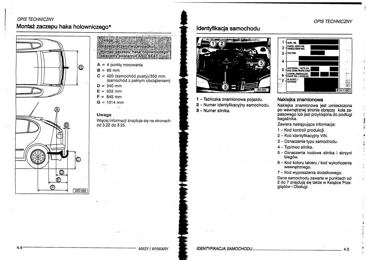 Seat Leon I 1 instrukcja obslugi / page 124