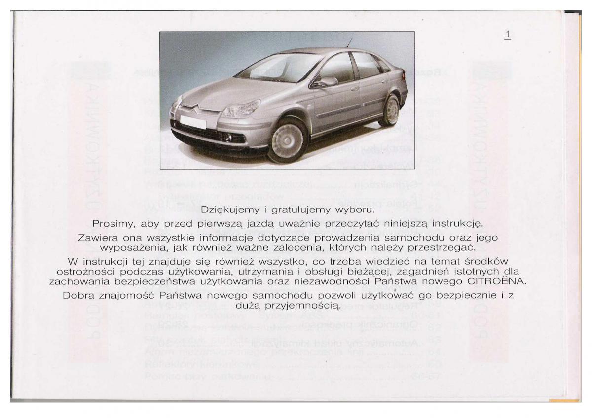 Citroen C5 I FL instrukcja obslugi / page 3