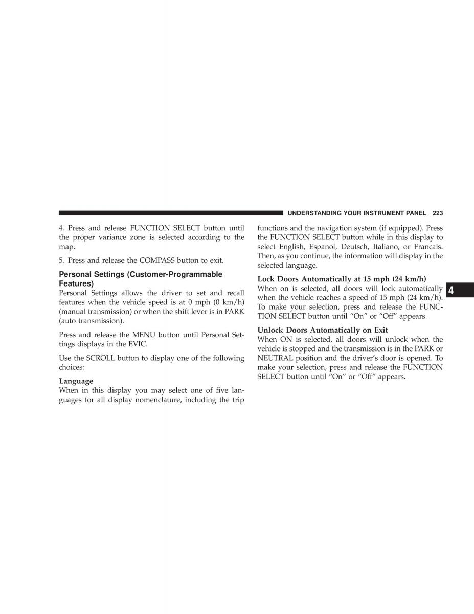 Jeep Liberty Cherokee KK owners manual / page 225
