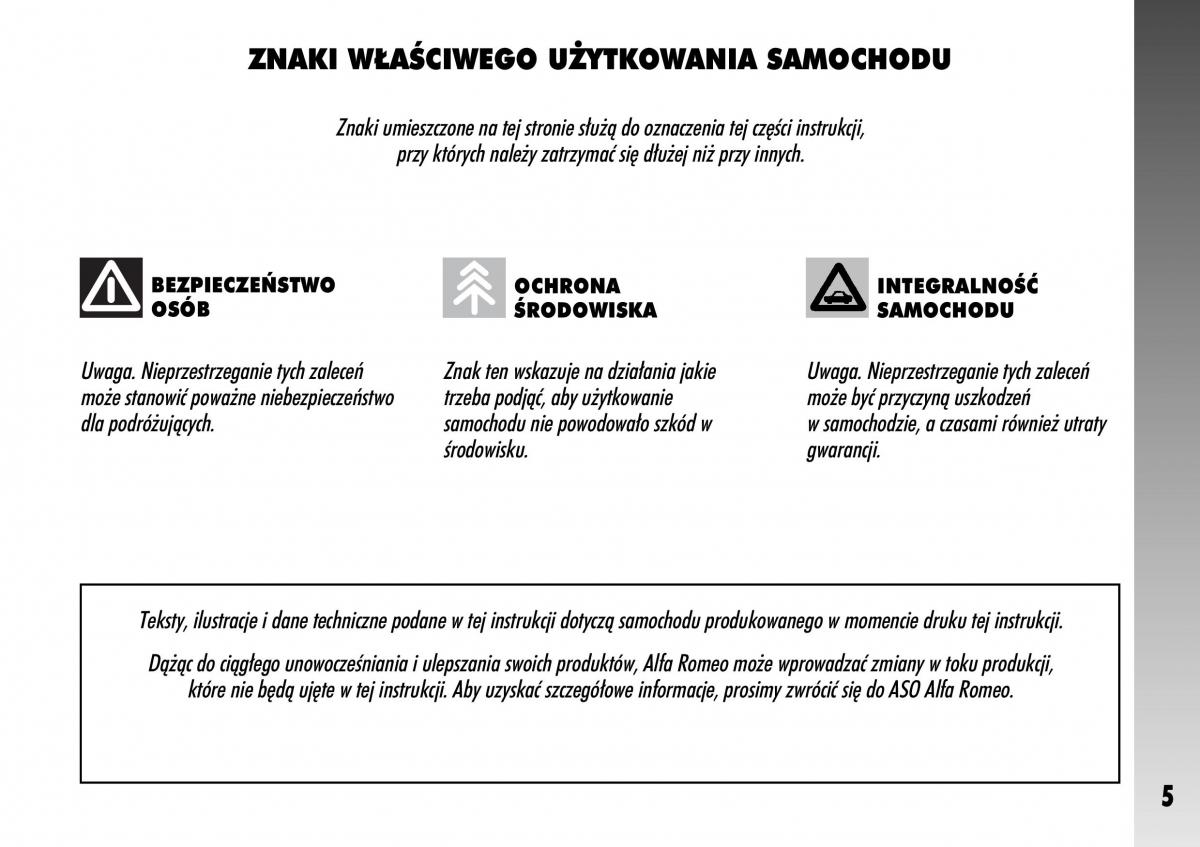 manual  Alfa Romeo 147 instrukcja / page 7