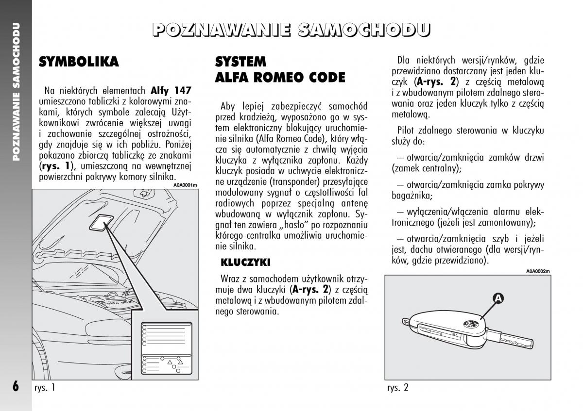 manual  Alfa Romeo 147 instrukcja / page 8