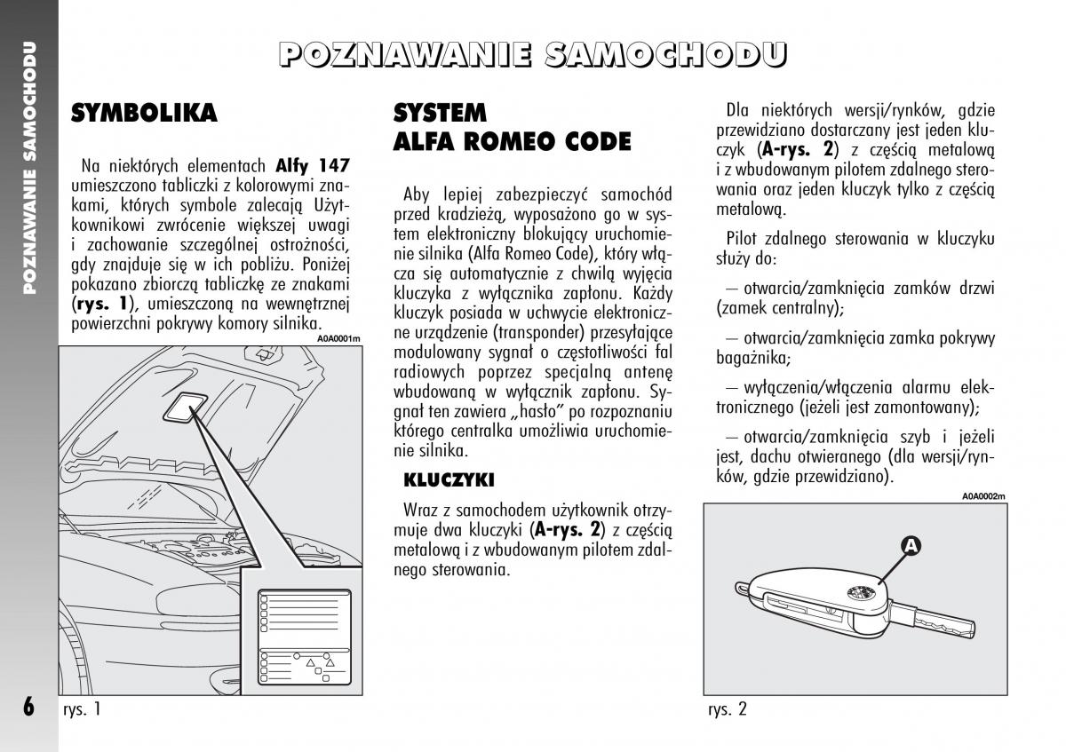 Alfa Romeo 147 instrukcja obslugi / page 8