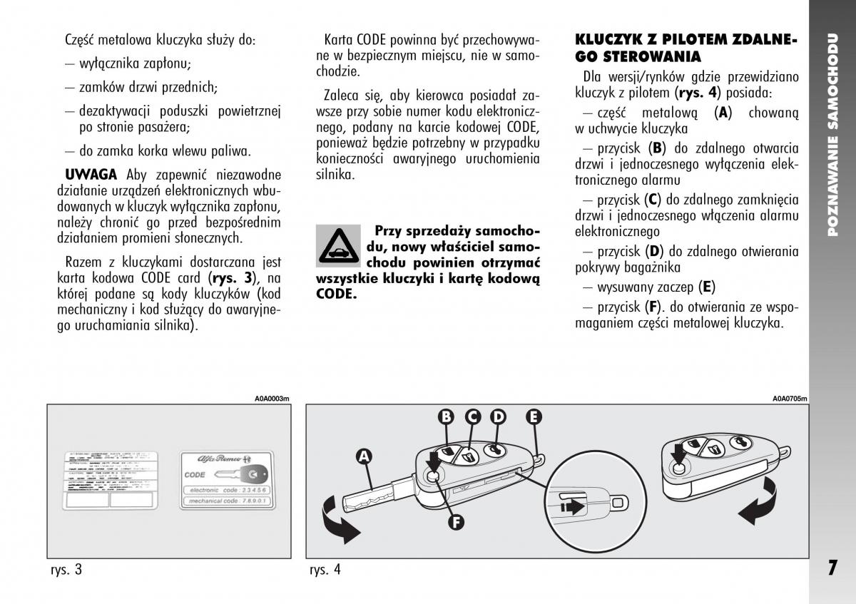 manual  Alfa Romeo 147 instrukcja / page 9