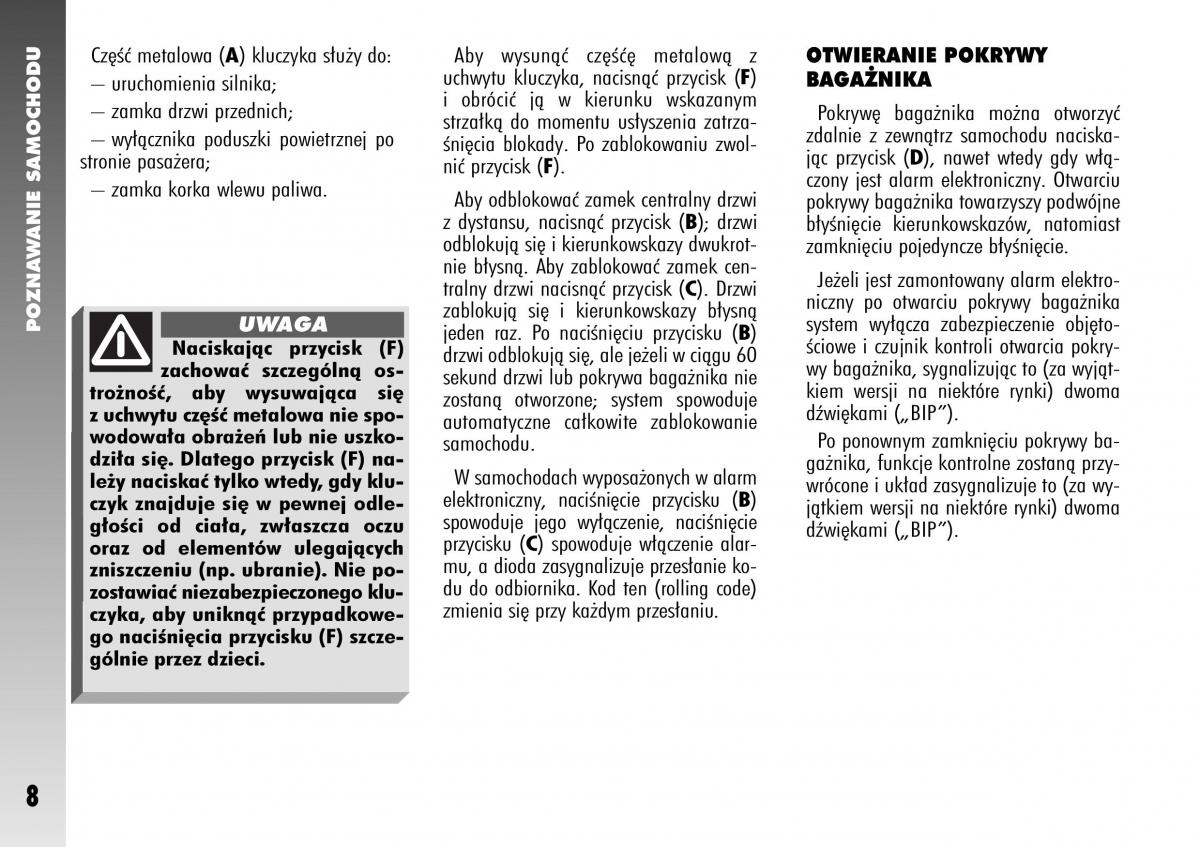manual  Alfa Romeo 147 instrukcja / page 10